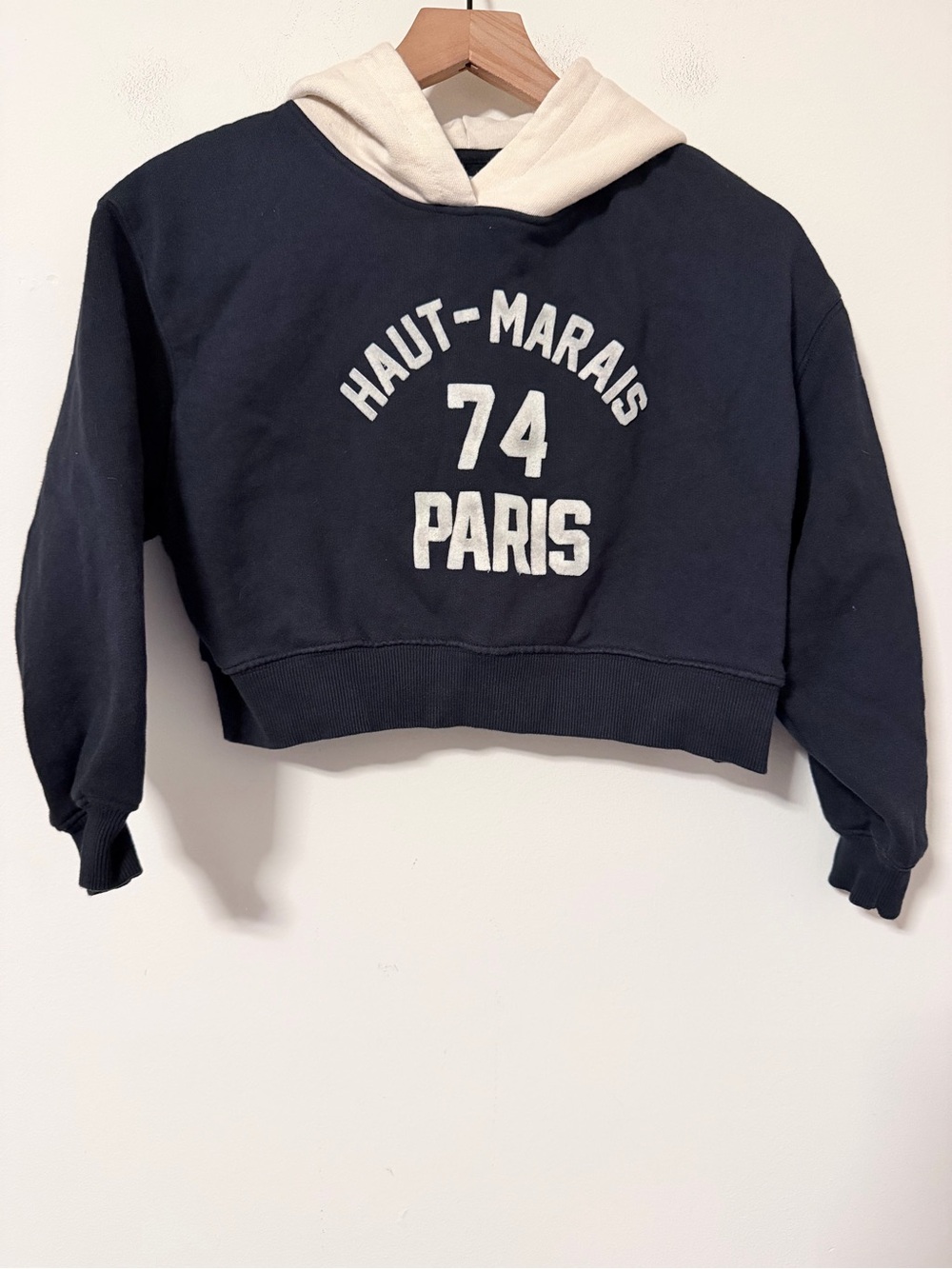 Zara girls Haunt Marais Paris Hoodie cropped 11-12